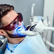 Man having his teeth whitened