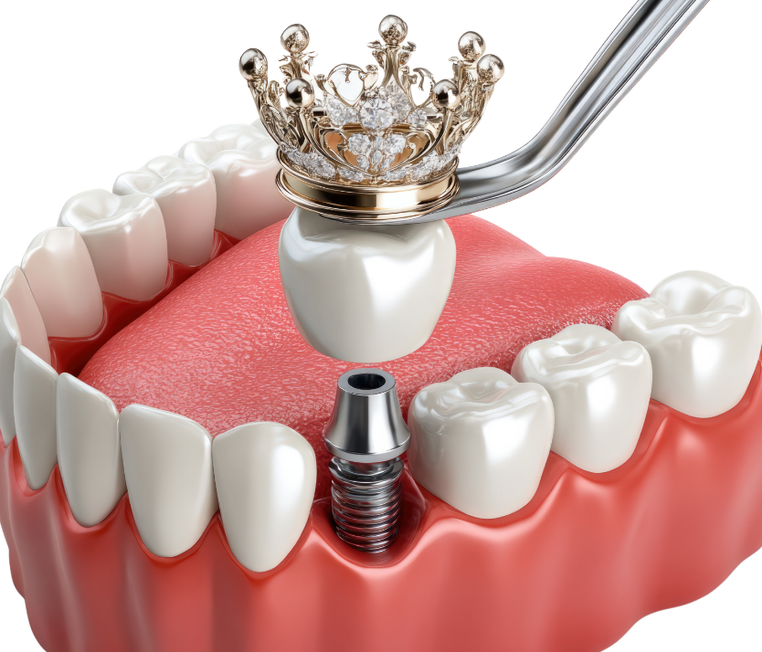 3D image of tooth with a crown
